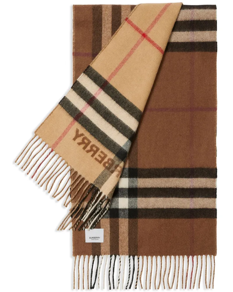 Burberry Cashmere Schalscheck mit kontrastierenden Farben Multicolour