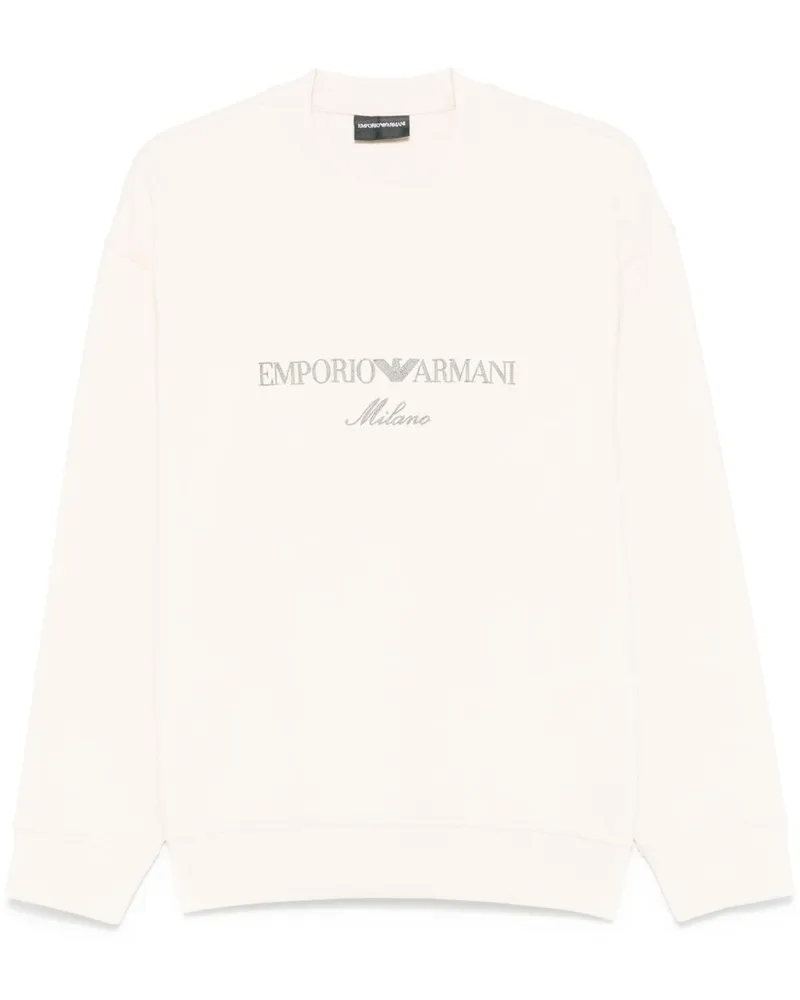 Emporio Armani Logo Cotton Sweatshirt Beige