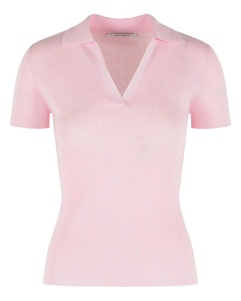 Max Mara Rosafarbenes -Poloshirt „Albero“ aus Schurwolle Pink