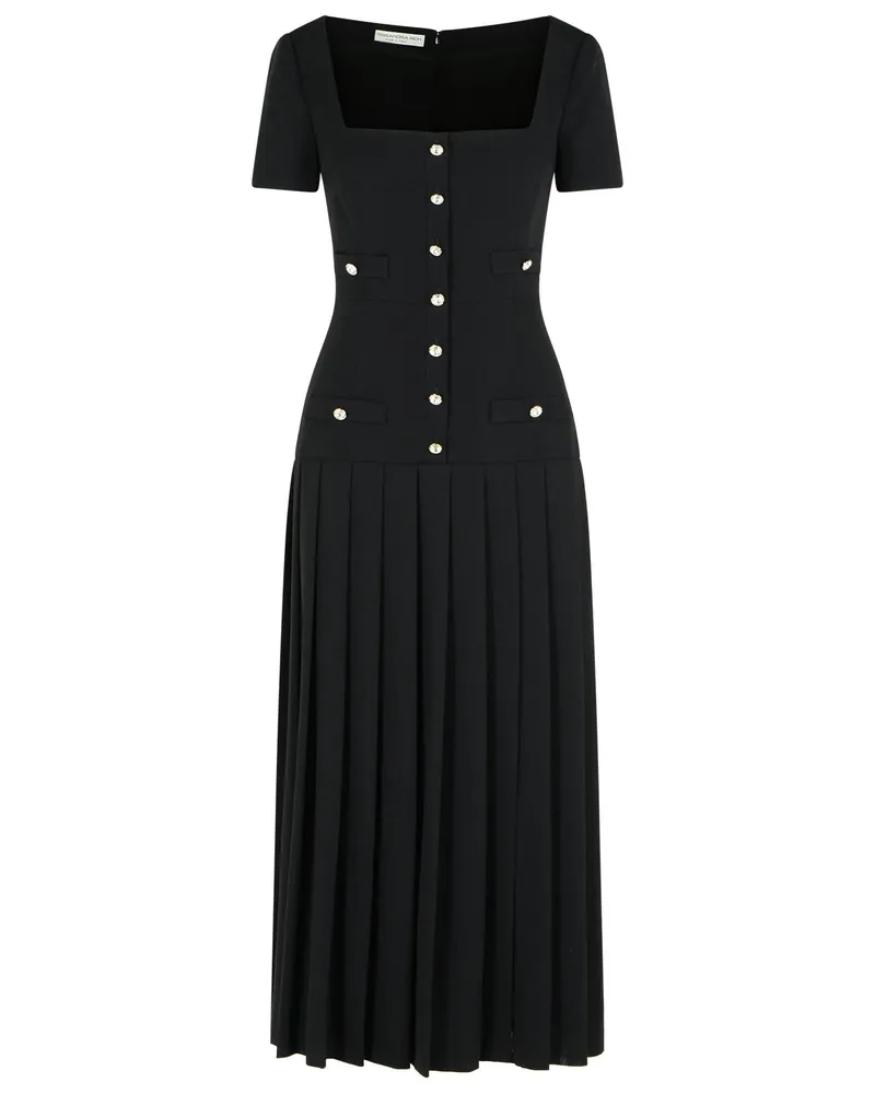 Alessandra Rich schwarzes Jungfrau Wollkleid Black
