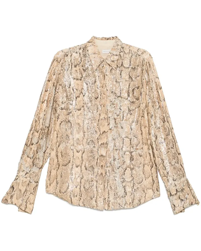 Dries van Noten DRIES VAN NETEN 01620 CELINA BIS EMB 1482 W.W.SHIRT Beige