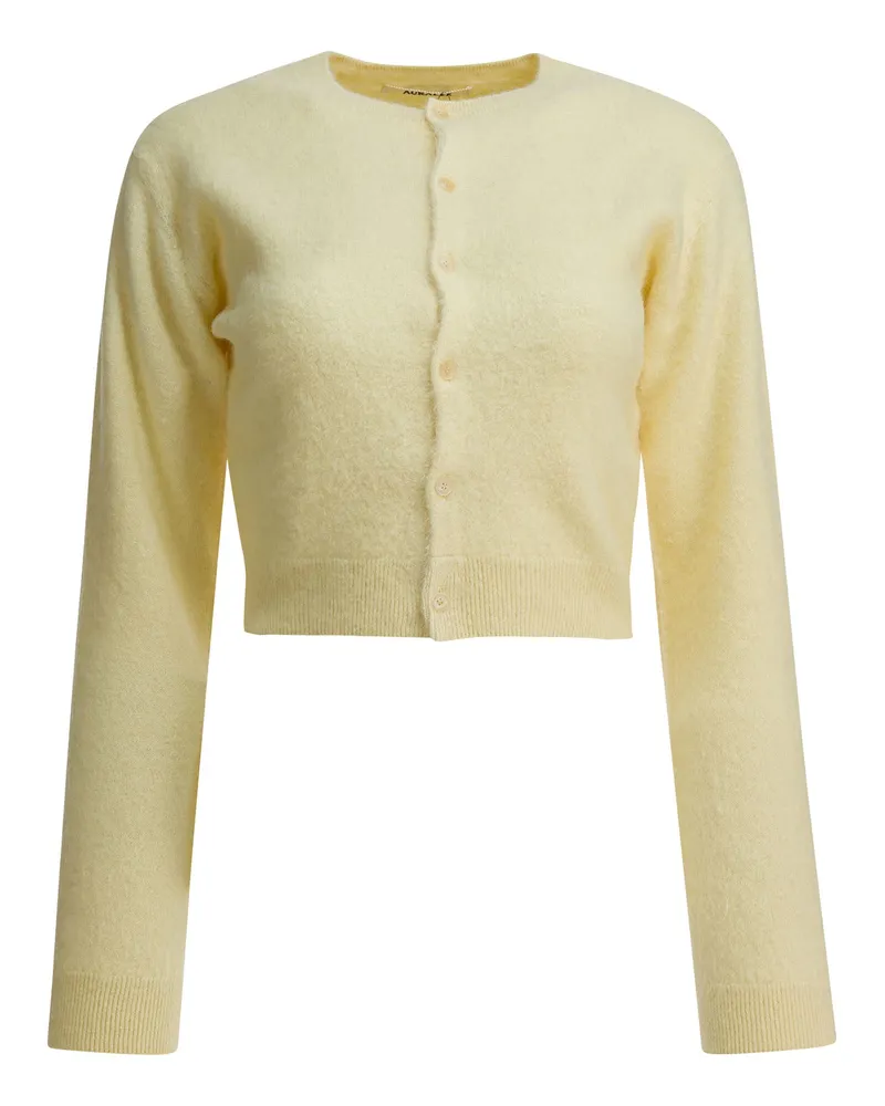 AURALEE Alpaka-Cardigan Yellow