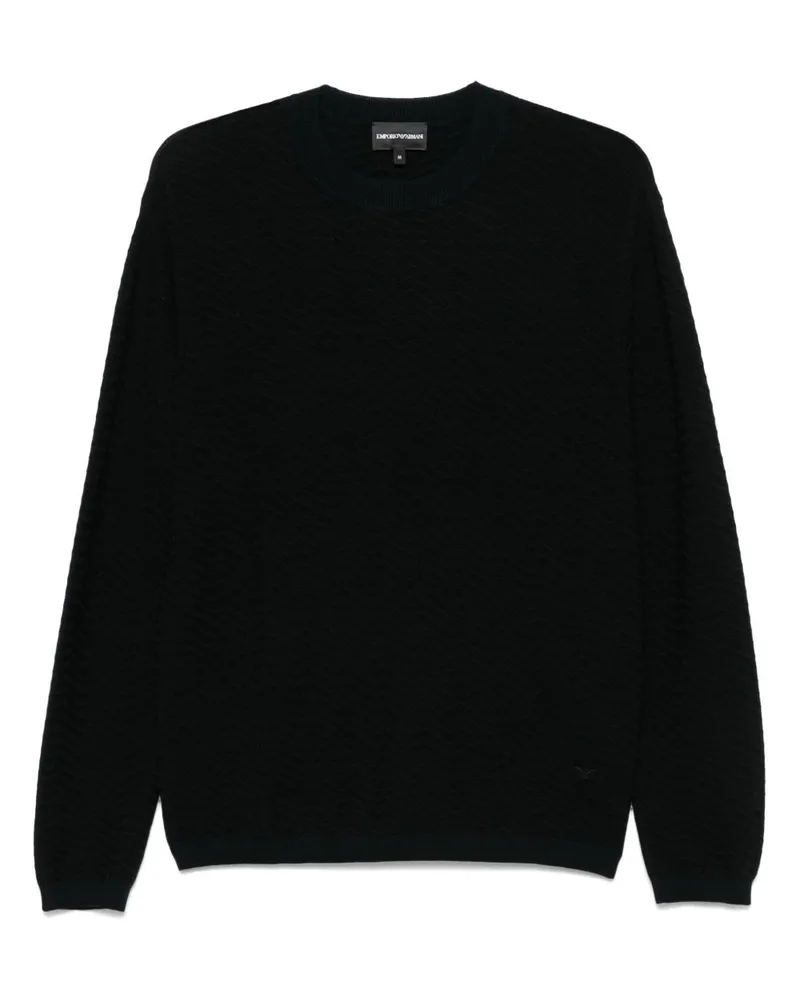 Emporio Armani Wolle Blend Crewneck -Pullover Blue