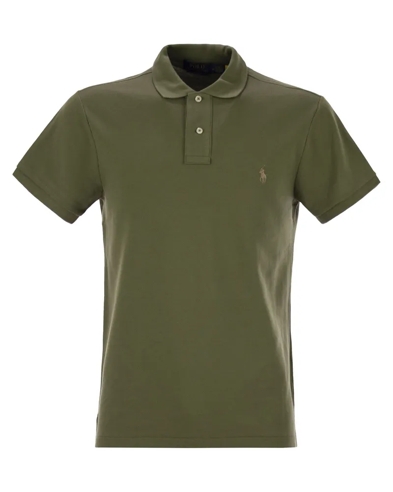 Ralph Lauren Slim Fit Pique Polo -Hemd Military