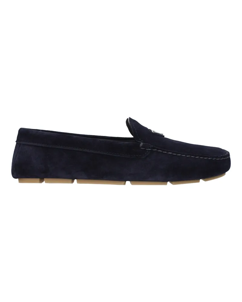 Prada Mocassini Mann Wildleder Blau/Blau Nacht -