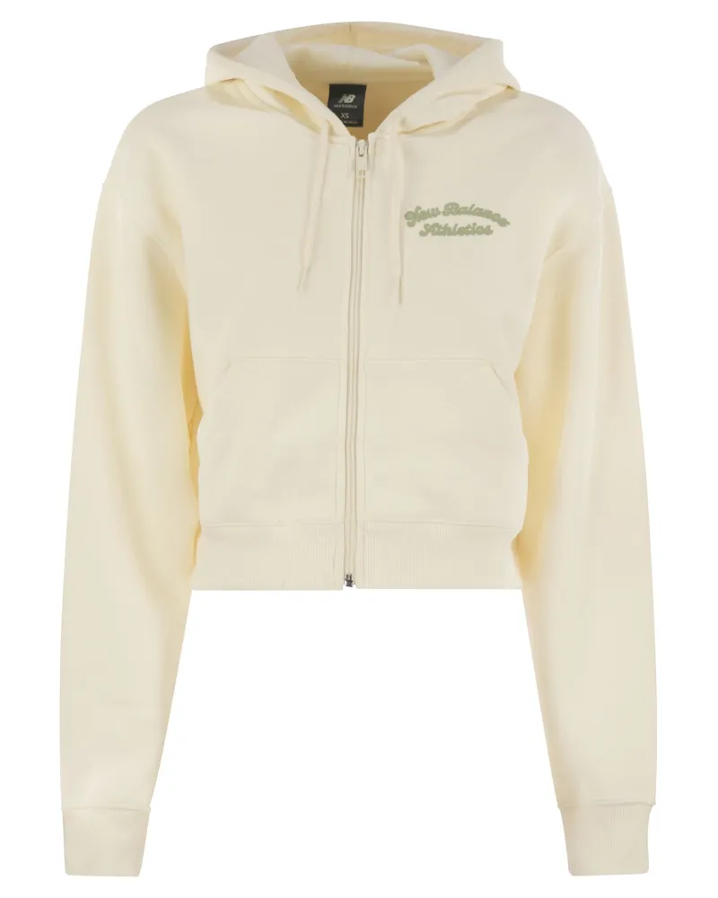New Balance Neuer Bilanz Hoodie mit Logo auf der Brust Cream