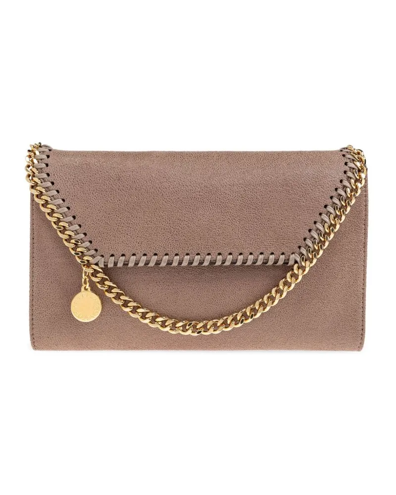 Stella McCartney Falabella Brieftasche an der Kette Beige