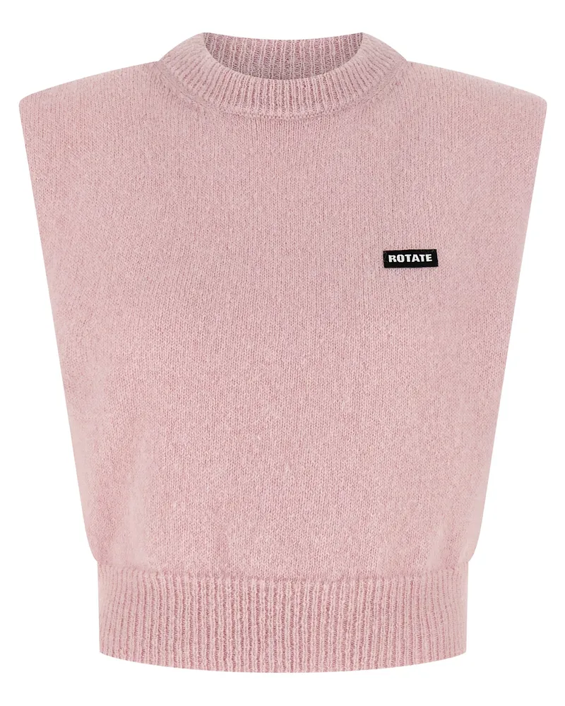 ROTATE Birger Christensen Drehen Sie Birger Christensen "Strickgeschnitten" Weste Pink