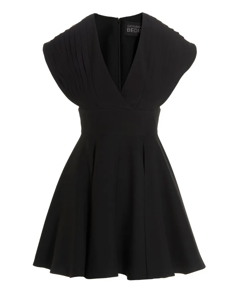 Giovanni Bedin Plisse Detail Mini Kleid Black