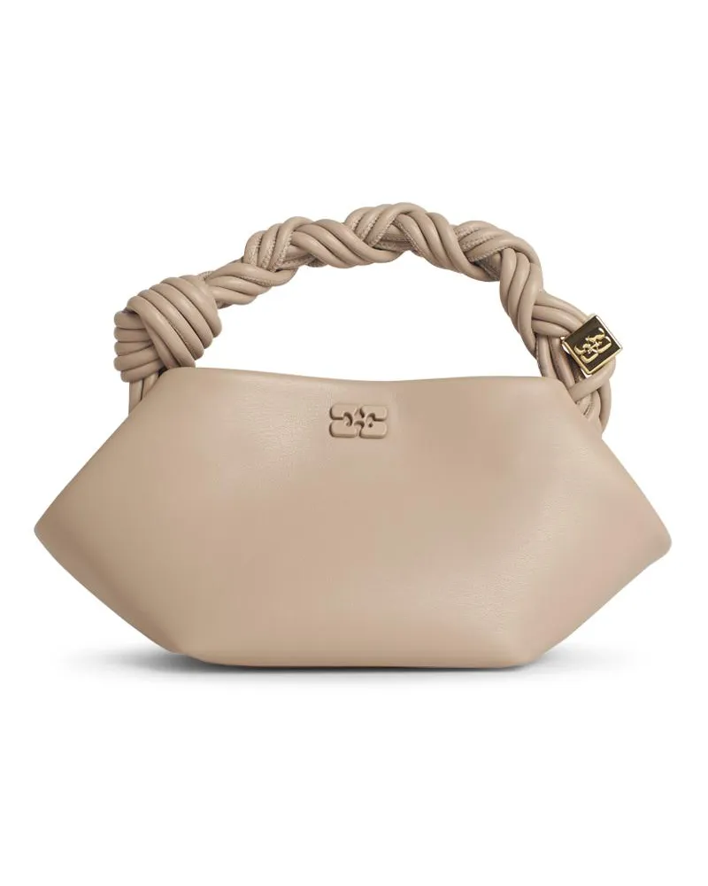 Ganni Bou“ Mini-Tasche aus grauem Lear-Mischgewebe Grey