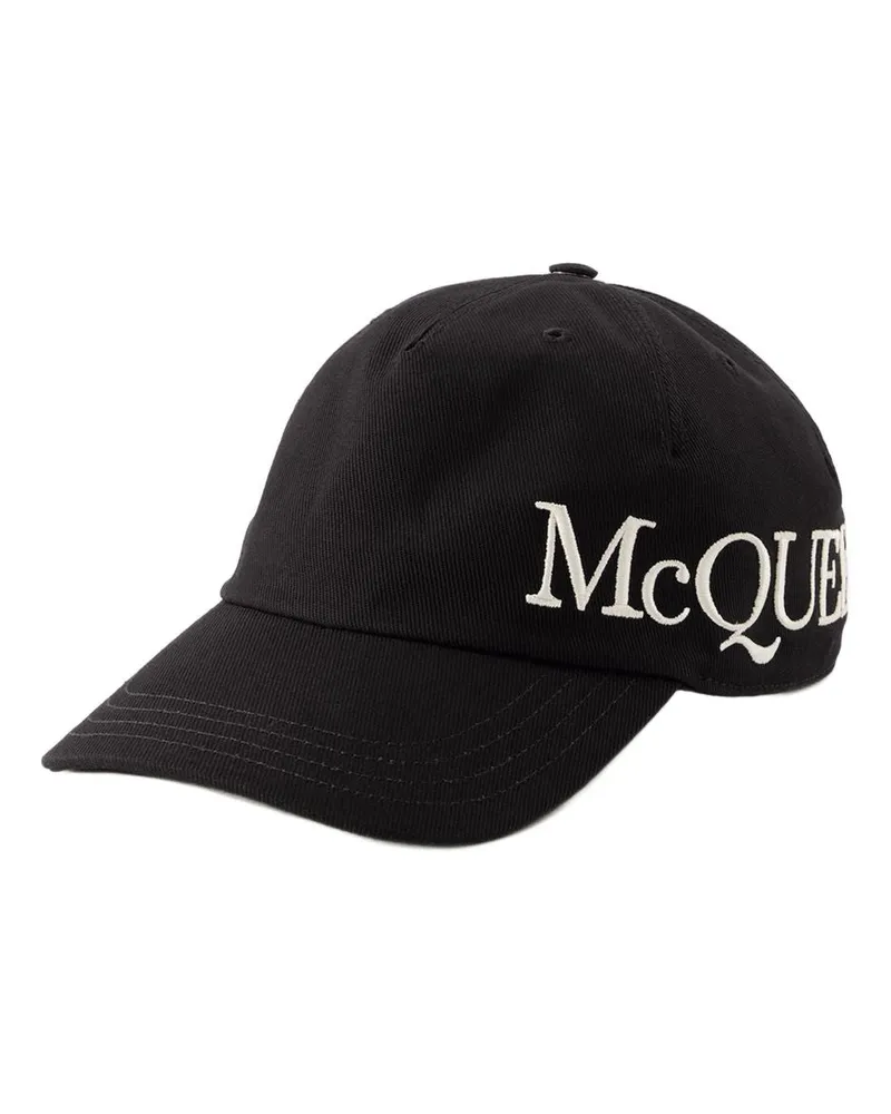 Alexander McQueen Übergroße Kappe  Baumwollschwarz Black