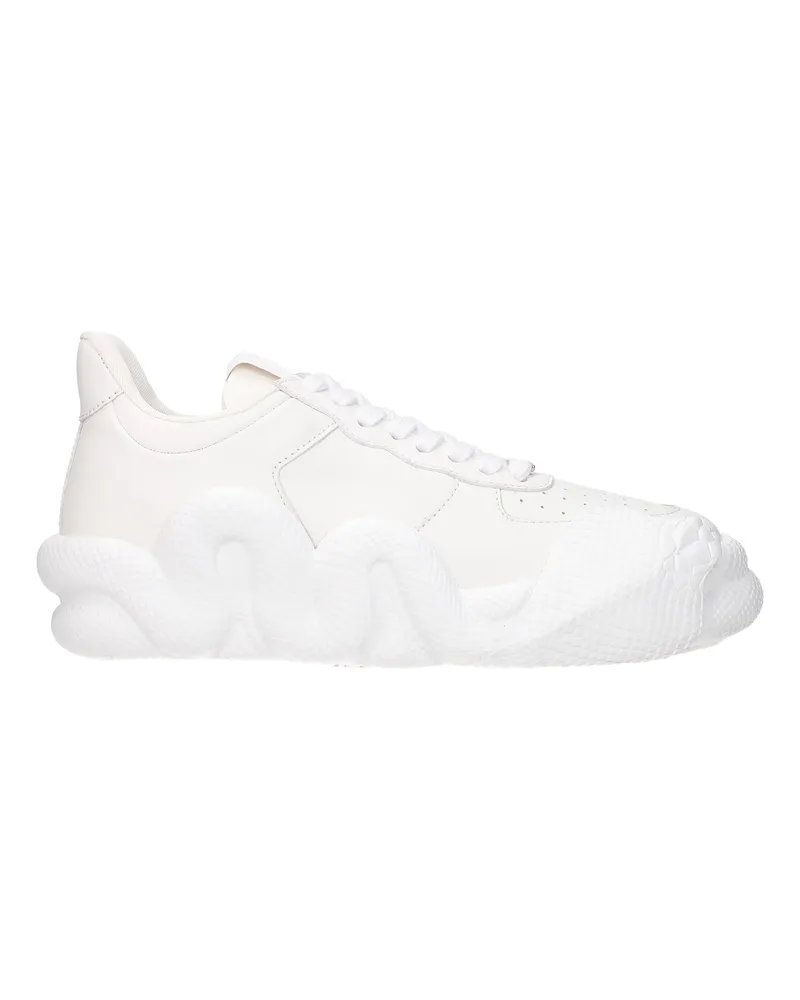 Giuseppe Zanotti Cobra Sneakers Herrens Weißes Leder -