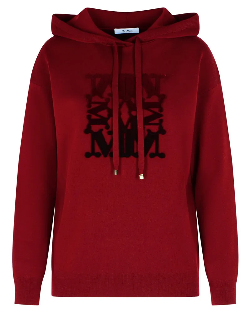 Max Mara Wine Virgin Wollwolle Sweatshirt Bordeaux
