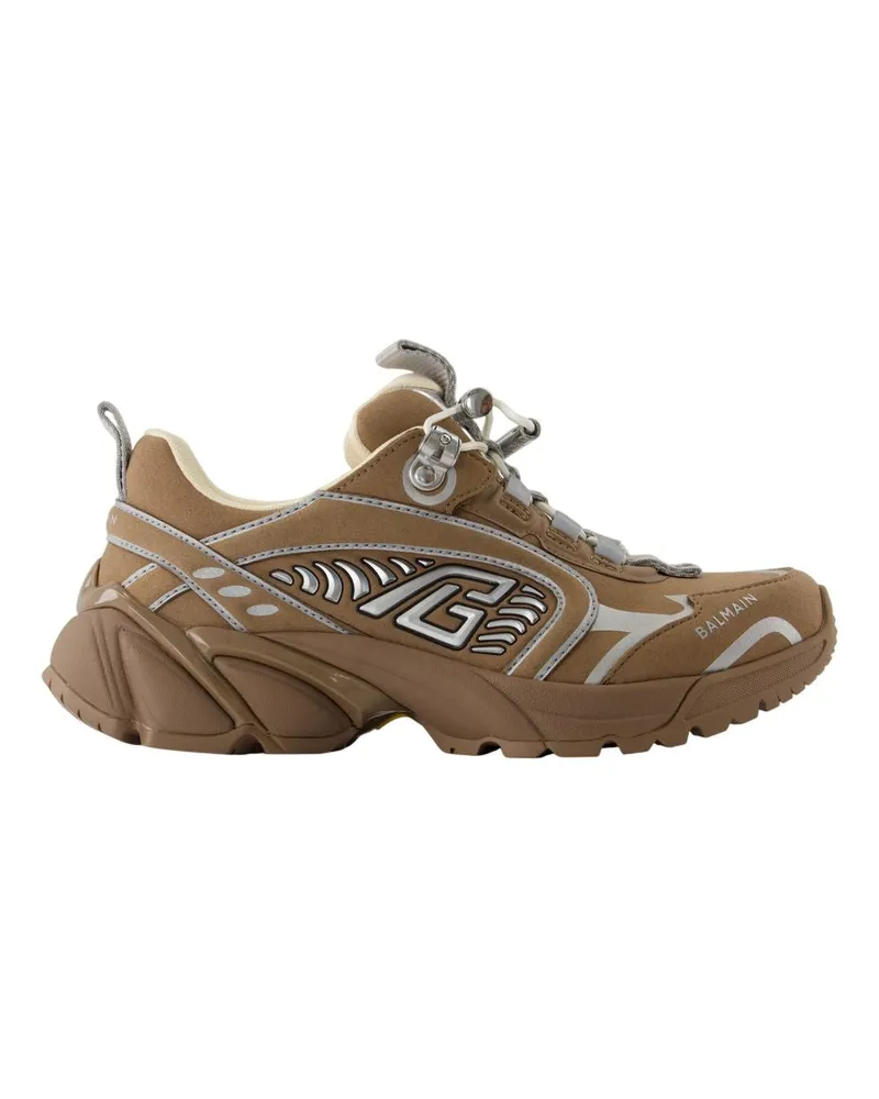 Balmain Kosmische Staub -Turnschuhe  Leder neutral Neutral
