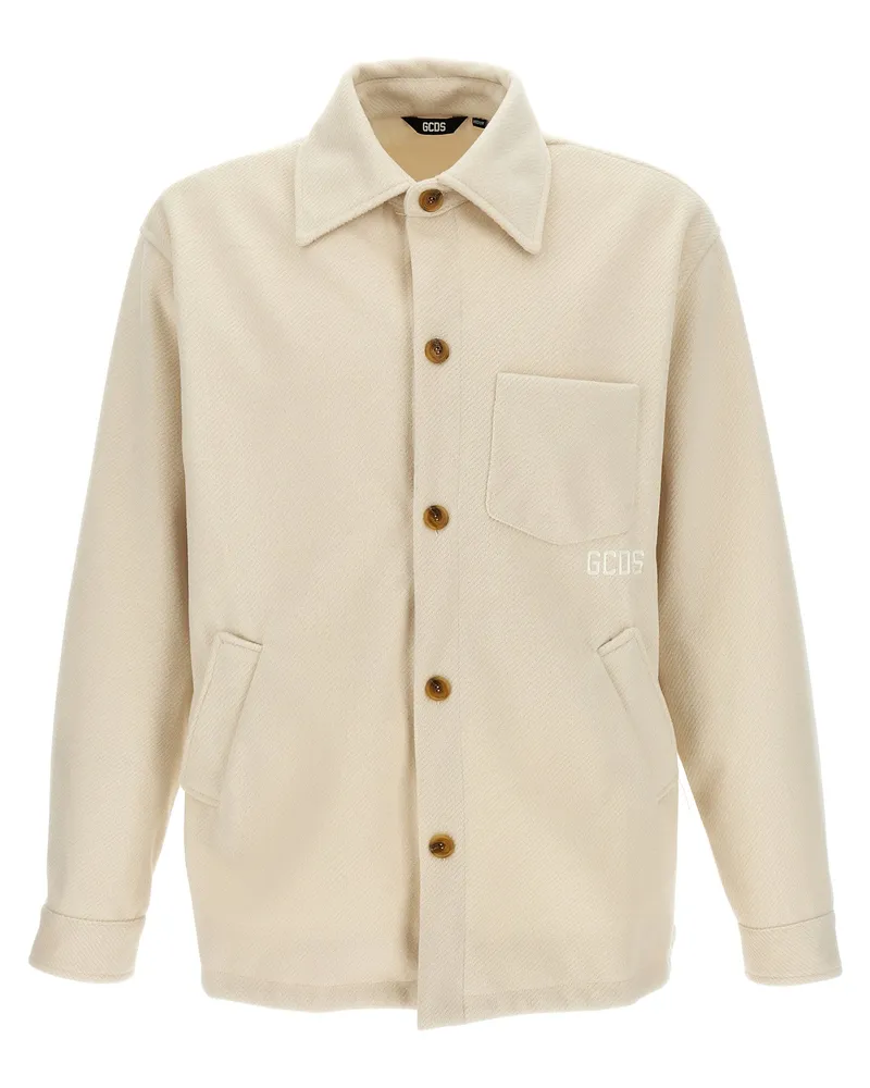 GCDS Logo Stickjacke White