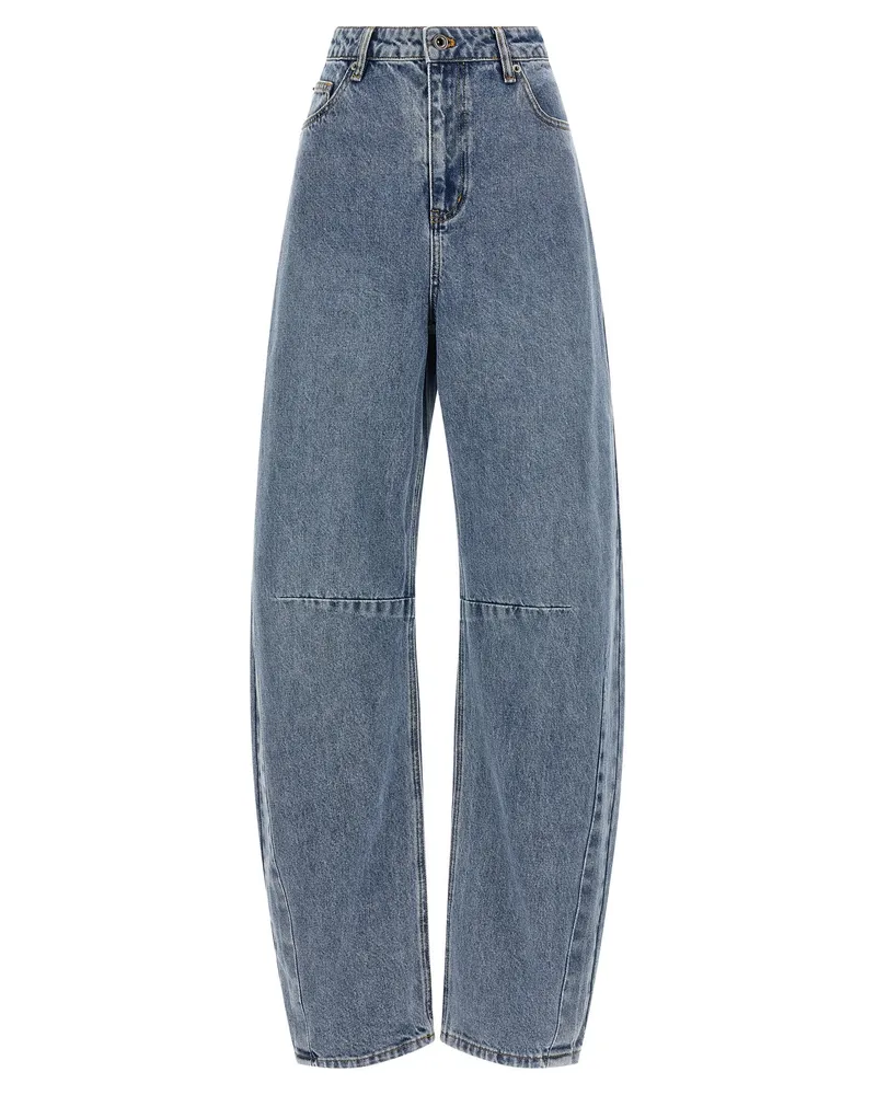 Self-Portrait Selbstporträt-Jeans „Blue Barrel Leg Blue
