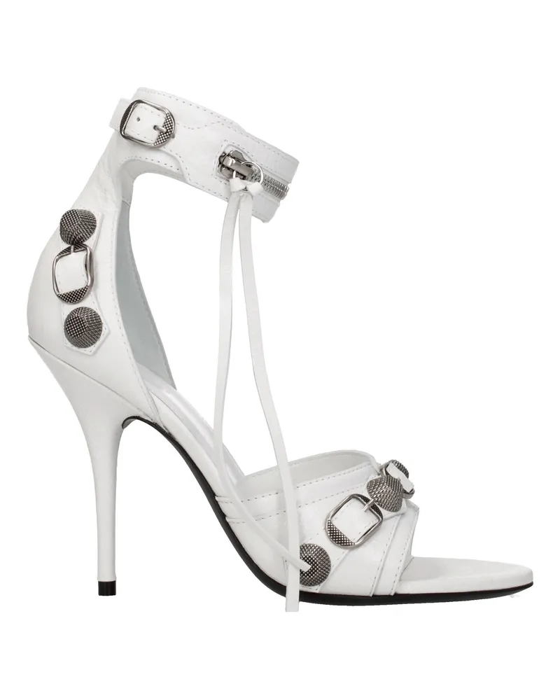 Balenciaga Cagole Sandalen Damens Weißes Leder -