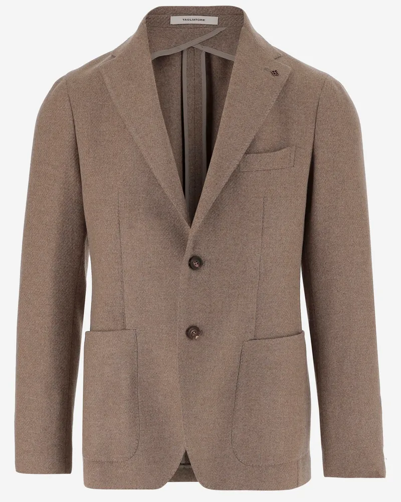 Tagliatore Wollmischung Single Breasted Jacke Beige