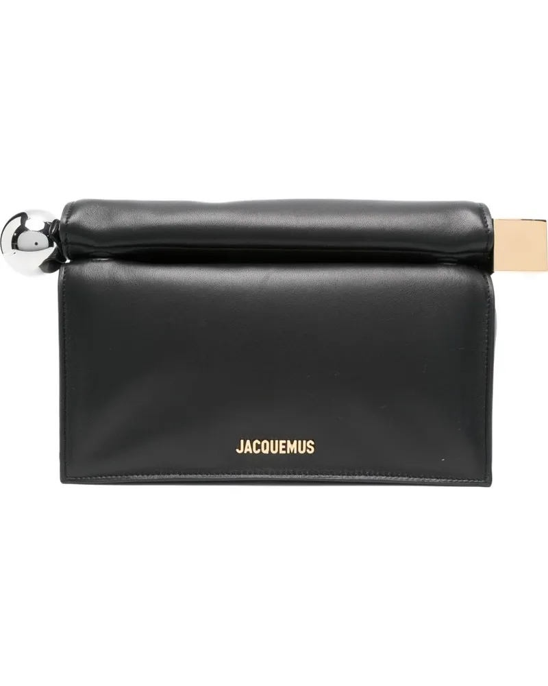 Jacquemus la Pochette Rond Carré Clutch Black