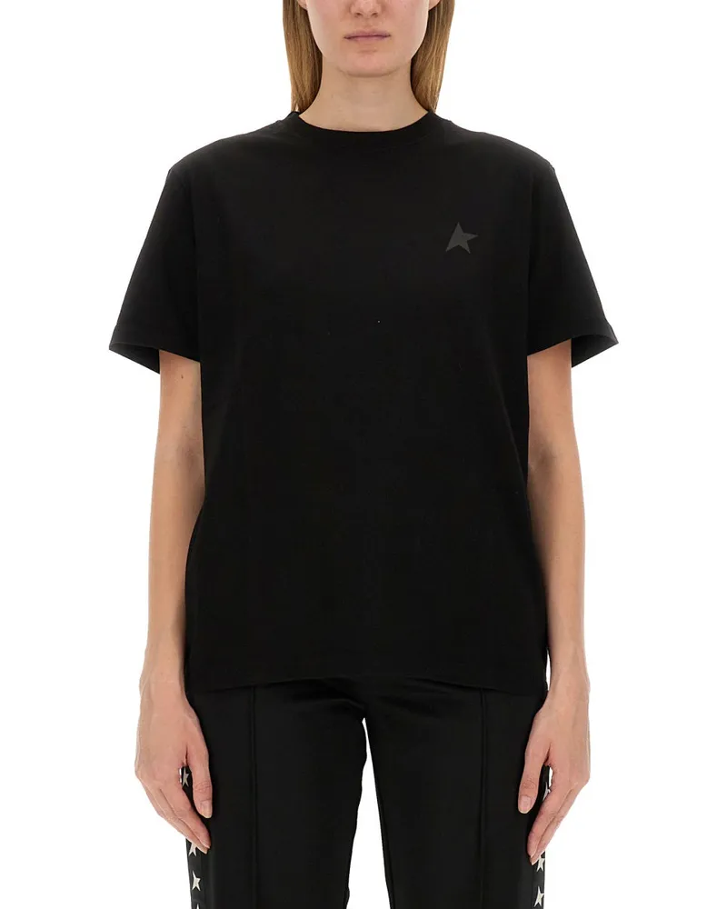 Golden Goose Goldenes Gänse -Trikot -T -Shirt Black