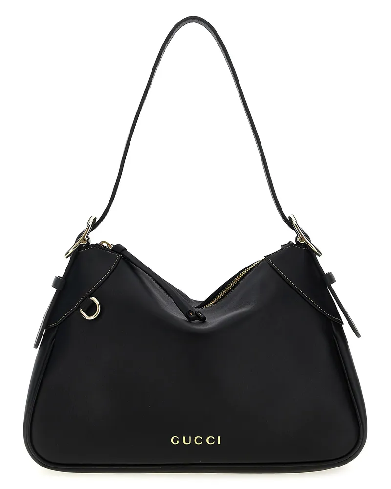 Gucci Gg Emblem' Mittelgroße Umhängetasche Black
