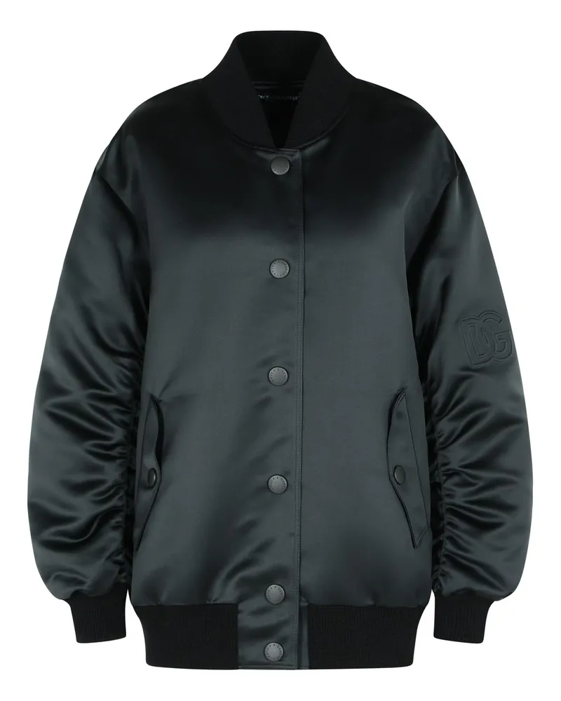 Dolce & Gabbana Black Polyester Bomberjacke Black