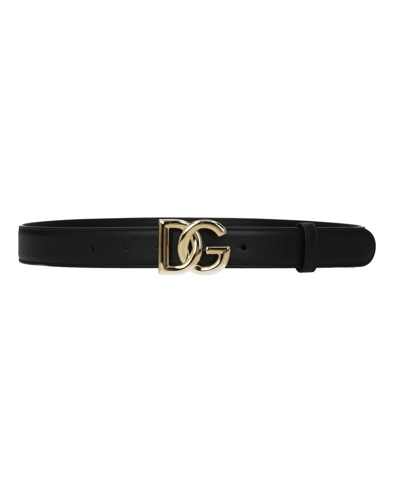 Dolce & Gabbana Frauen 's Ledergürtel Schwarz/Gold -