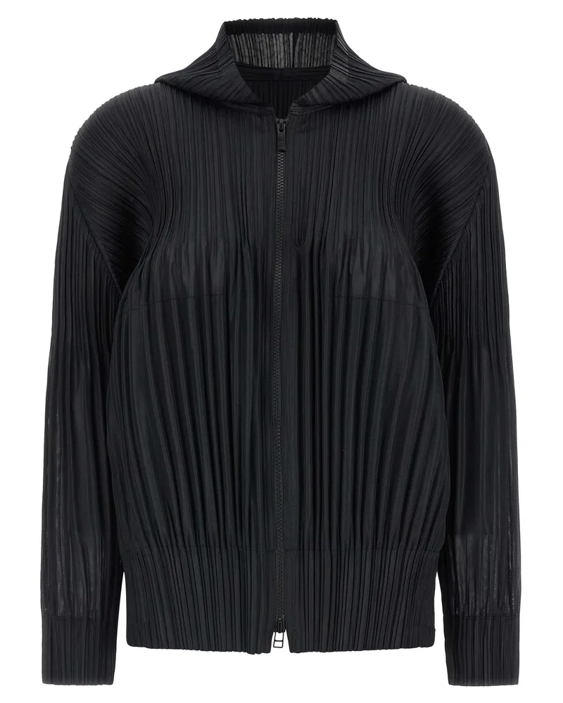 Issey Miyake Bluse mit Reißverschluss Black