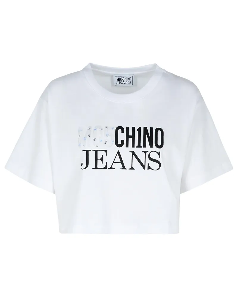 Moschino Moschino -Jeans weiße Baumwoll -T -Shirt White
