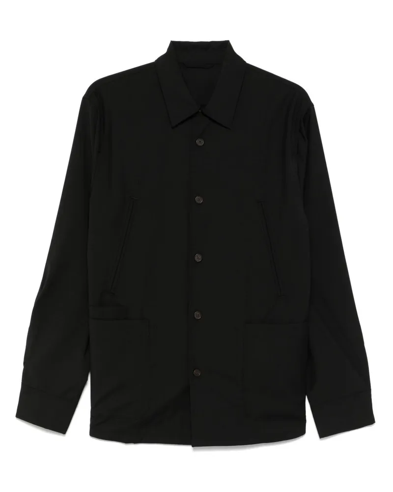 Emporio Armani Wollhemdjacke Black