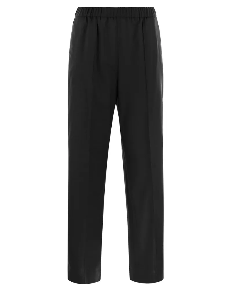 Fabiana Filippi Wolle Jogginghose mit glänzendem Detail Black