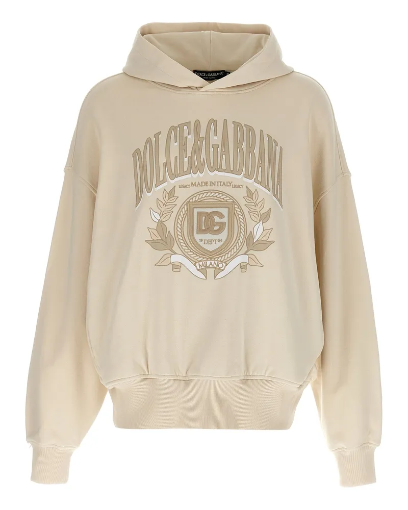Dolce & Gabbana bestickter Hoodie Beige