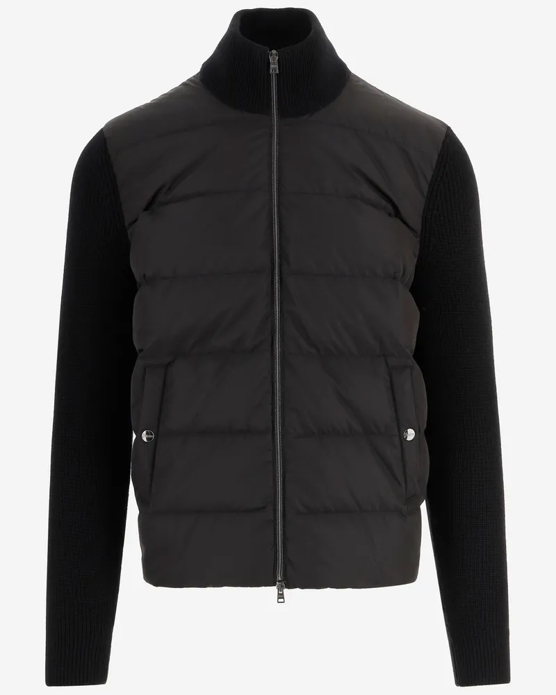 Herno Wolle gepolsterte Jacke Black