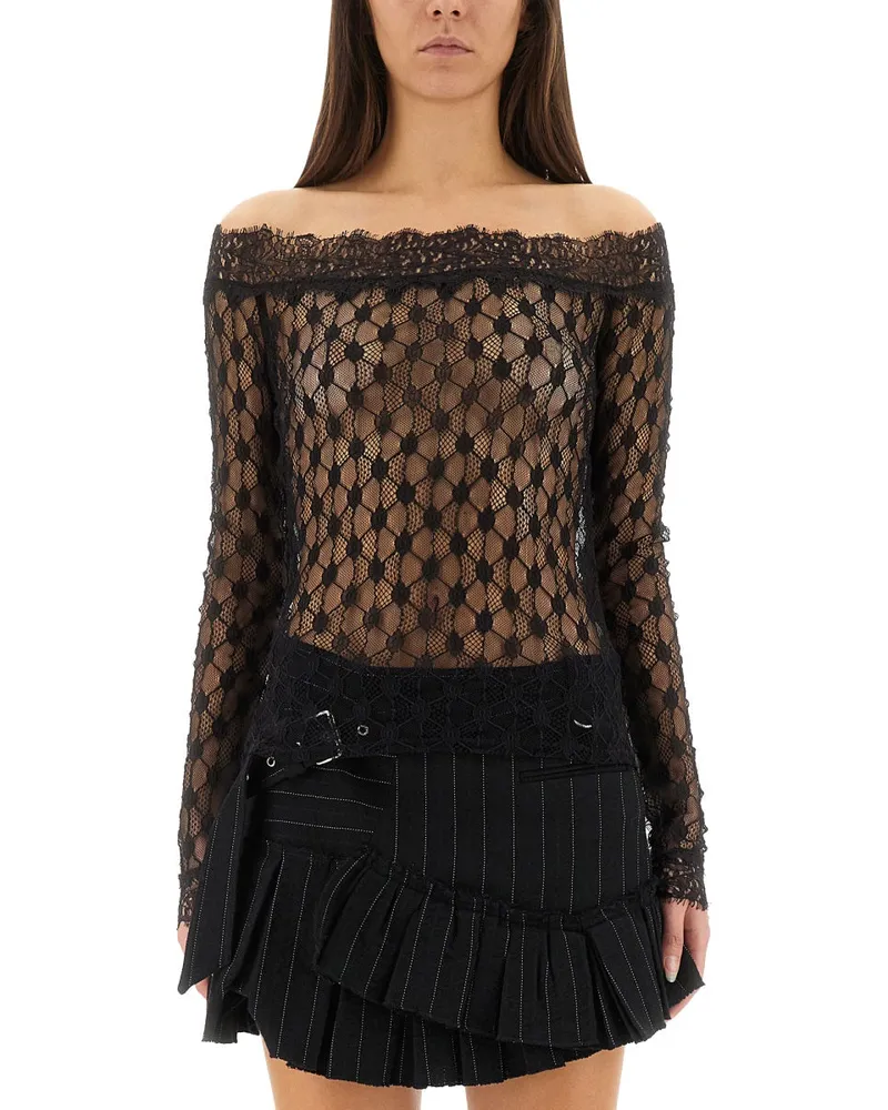 Isabel Marant Lace "Marlene" Top Black