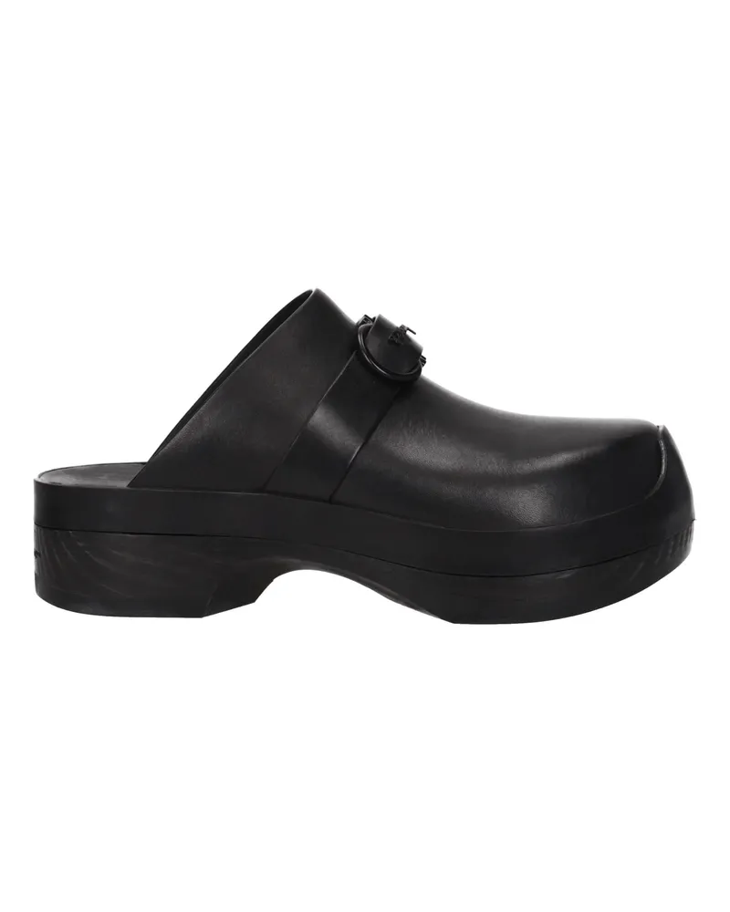 Ferragamo Nope Damens Pantoletten und Clogs aus schwarzem Leder -