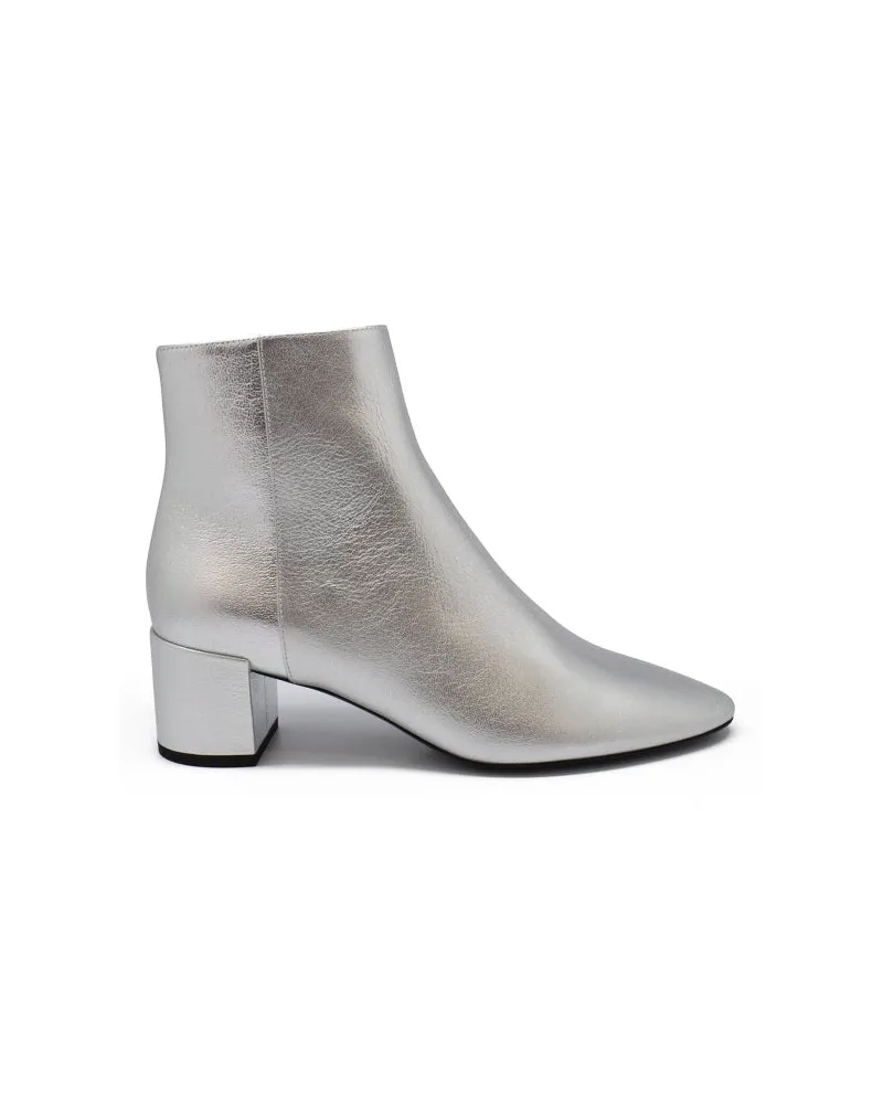 Saint Laurent Loulou 50 Knöchelstiefel Silver