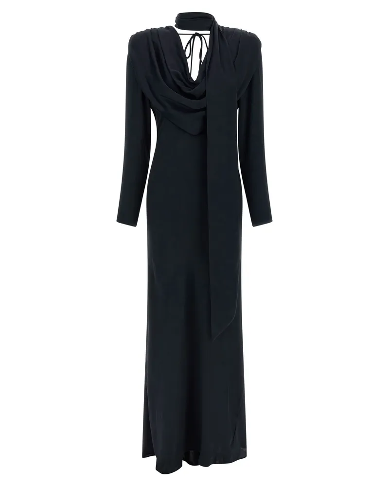ROTATE Birger Christensen Satin Maxi Drapy“-Kleid Blue
