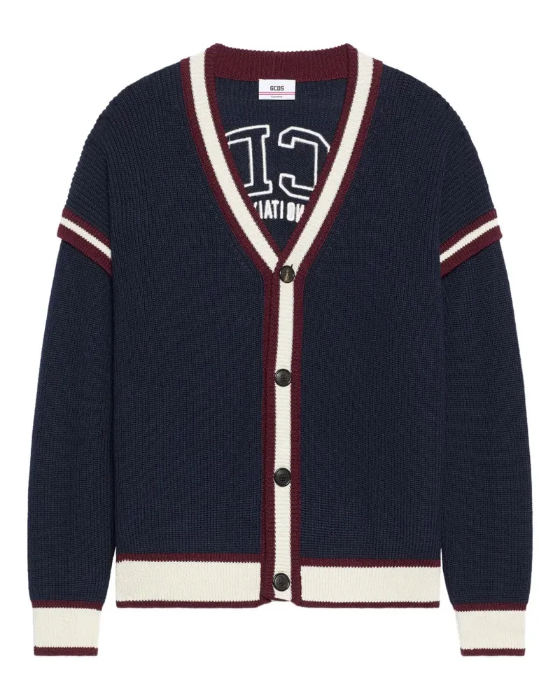 GCDS Cardigan mit Streifendetail Blue