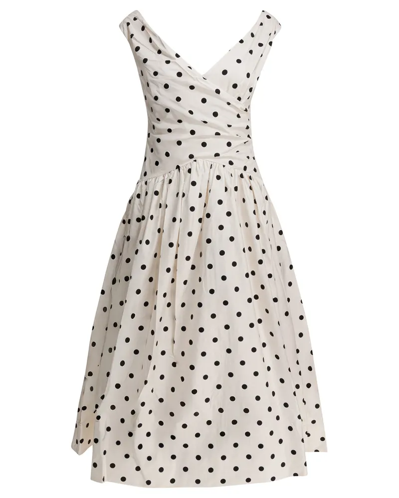 Self-Portrait Ausgestelltes Midikleid mit Polka Dots White