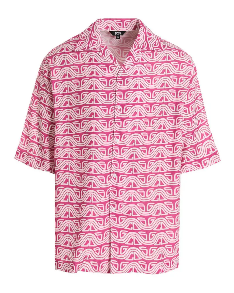 GCDS gewinktes Logo' Shirt Fuchsia