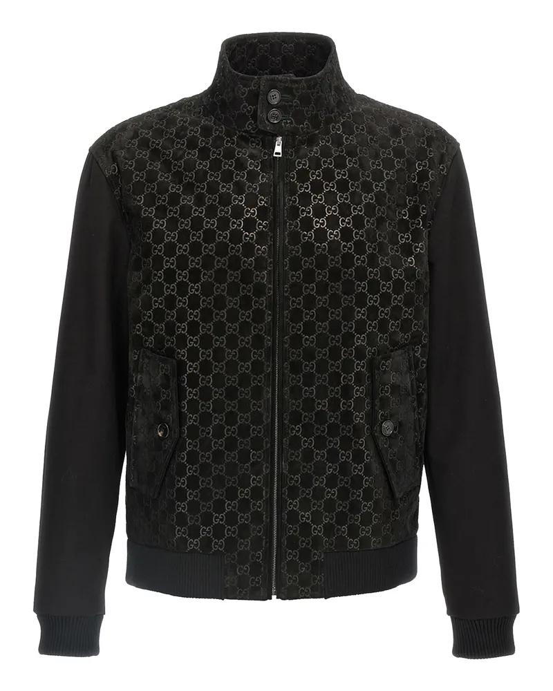 Gucci Gg Wildleder Bomberjacke Black