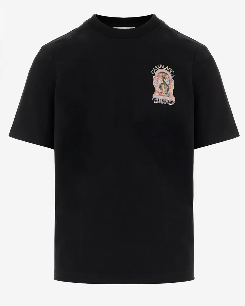 Casablanca Paris Baumwoll-T-Shirt mit Logo Black