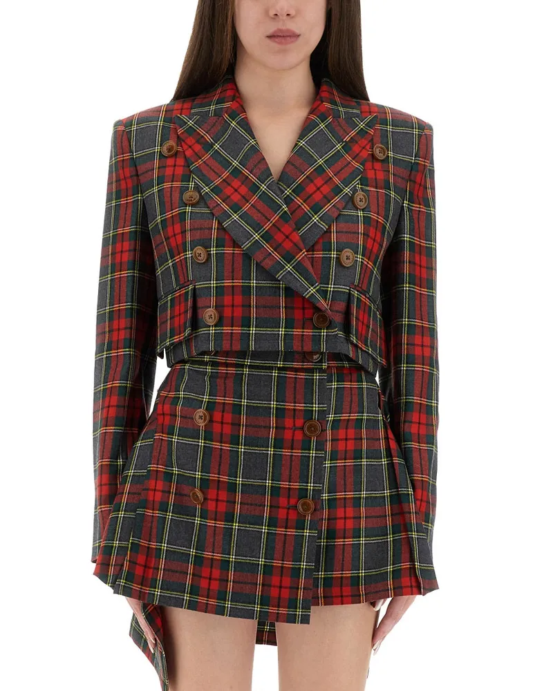 Vivienne Westwood Tartan Cropped Jacke Multicolour