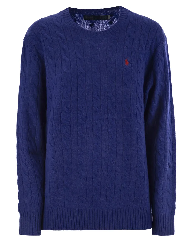 Ralph Lauren geflochten Wolle und Kaschmirbesatzungshals Bluette