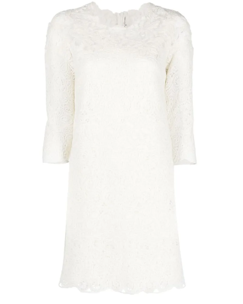 Ermanno Scervino Wolle Mischung kurzes Kleid White