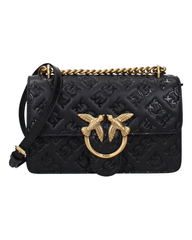 Pinko Crossbody Love Bag Damens Leder Schwarz -