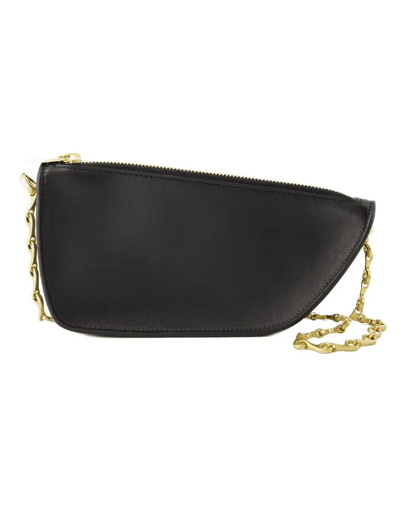 Burberry Mikroschild Brieftasche auf Kette  Leder Schwarz Schwarz