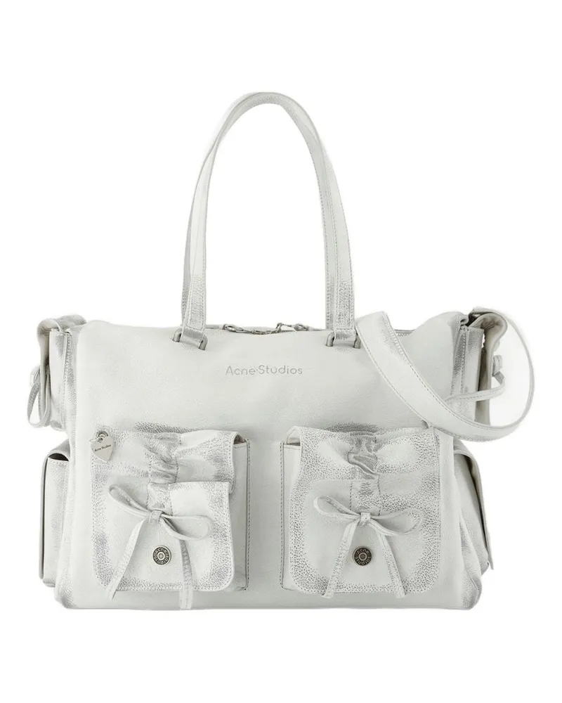 Acne Studios Multipocket -Umhängetasche  Leder weiß Weiß