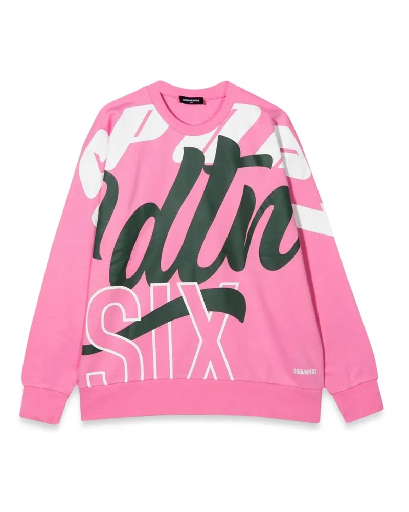 Dsquared2 crewneck Sweatshirt Allover Writing Pink