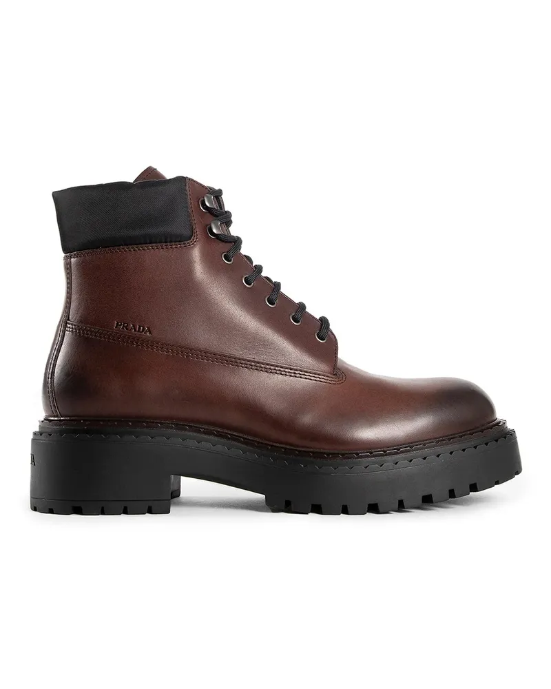 Prada Lederstiefel Brown